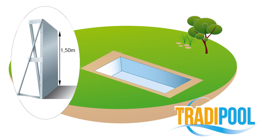 Tradipool master galvanised steel inground pool kit