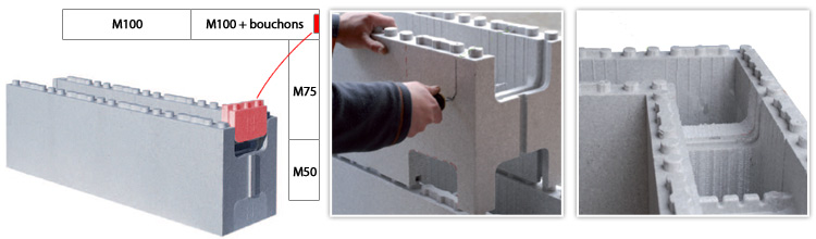 Bloc M100 + caps for ASTRAL First Bloc concrete pool kit