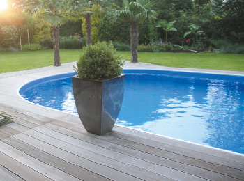 Oval Mahogany galvanised steel sheet pool kit 