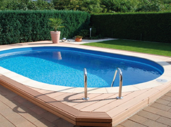 Oval Mahogany galvanised steel sheet pool kit 