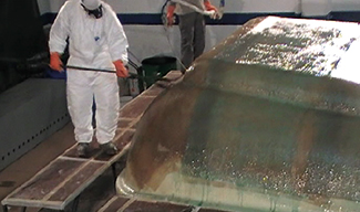 Moulding of polyester shell Moulding of polyester shell