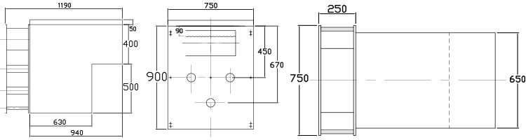 Dimensions filtration wall