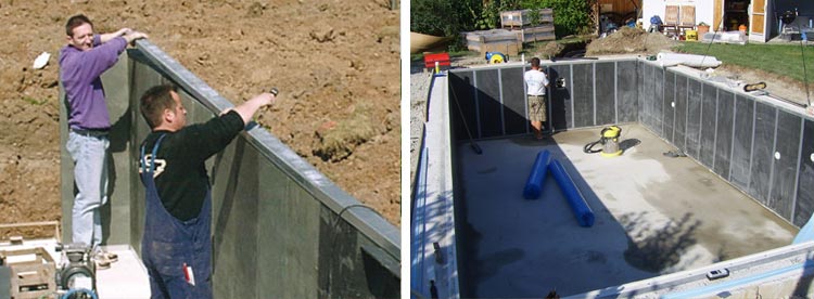 Installation panels Recypool inground pool kit made from recycled polyethylene