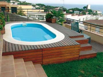 Fuerteventura polyester shell pool installed in deck