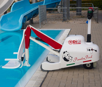 PandaPool mobile seated pool lift for disabled pool access