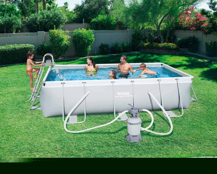 Bestway POWER STEEL rectangular above ground pool with sand filtration Bestway POWER STEEL rectangular above ground pool with sand filtration