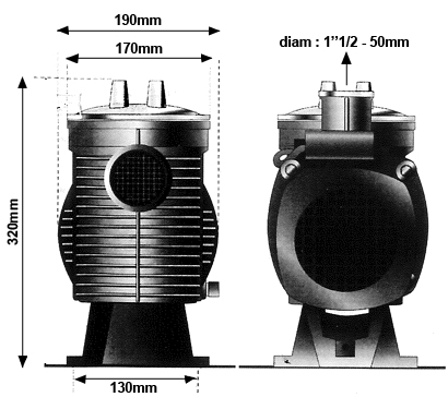 Profile view Pentair Eagle 2HP three phase pool pump