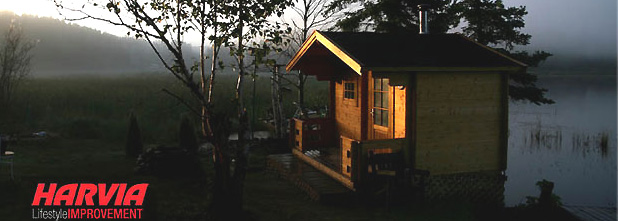 Harvia outdoor sauna in situ