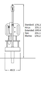 Rear view Splash seat lift