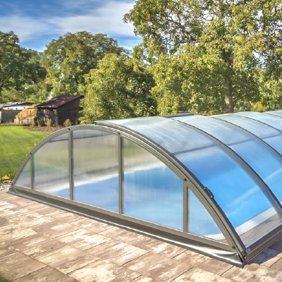 Silhouette pool enclosure