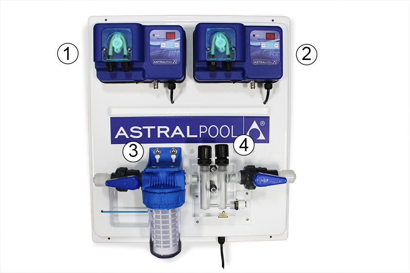 ASTRALPOOL chlorine and pH automatic peristaltic dosing pump in detail ASTRALPOOL chlorine and pH automatic peristaltic dosing pump in detail