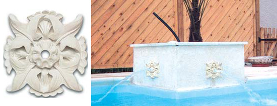 Rosette fountain for pools