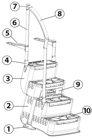 Schema Aquarius removable pool steps