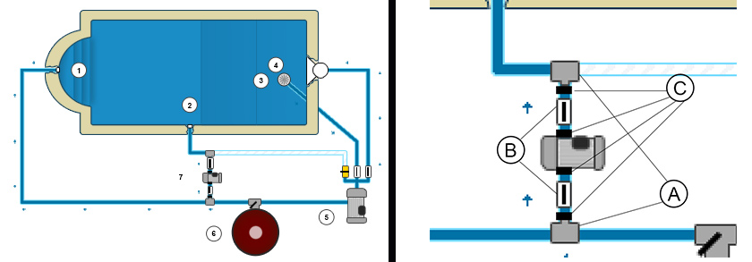 Connection schema for booster pump