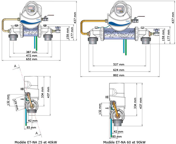  CLIMEXEL heat exchanger   dimensions equipped version 