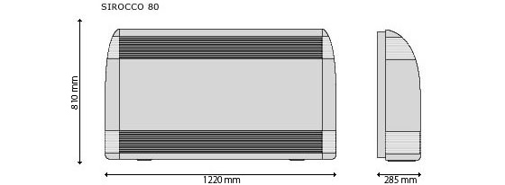 Dimensions Zodiac Sirocco 80 Ambiance dehumidifier