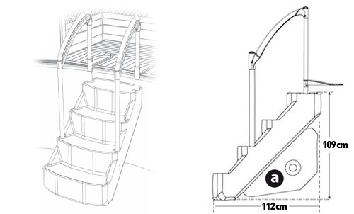 Schema Lumi O VOIE ROYALE removable pool steps