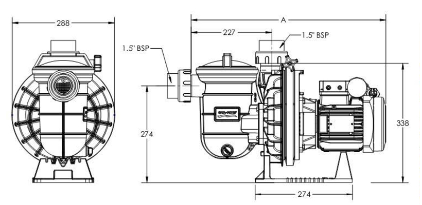 Schema dimensions Sta rite 5P2R