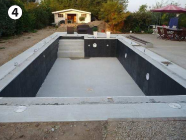 Positioning of sealing parts Tradipool inground concrete PPP pool kit