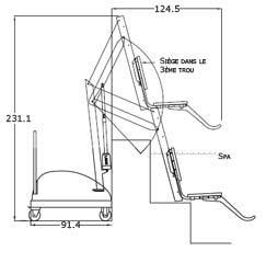 Side view PAL SPA, seated pool lift for disabled pool access