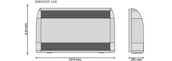 Dimensions Zodiac Sirocco 110 Ambience dehumidifier