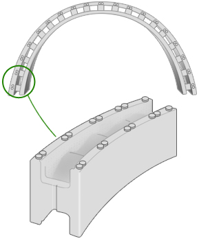 Roman stair framework for ASTRAL First Bloc concrete pool kit