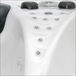 LED lighting on tub contour LED lighting on tub contour