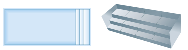 Tradipool kit with straight stairs