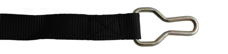 Strap with hem and hook system